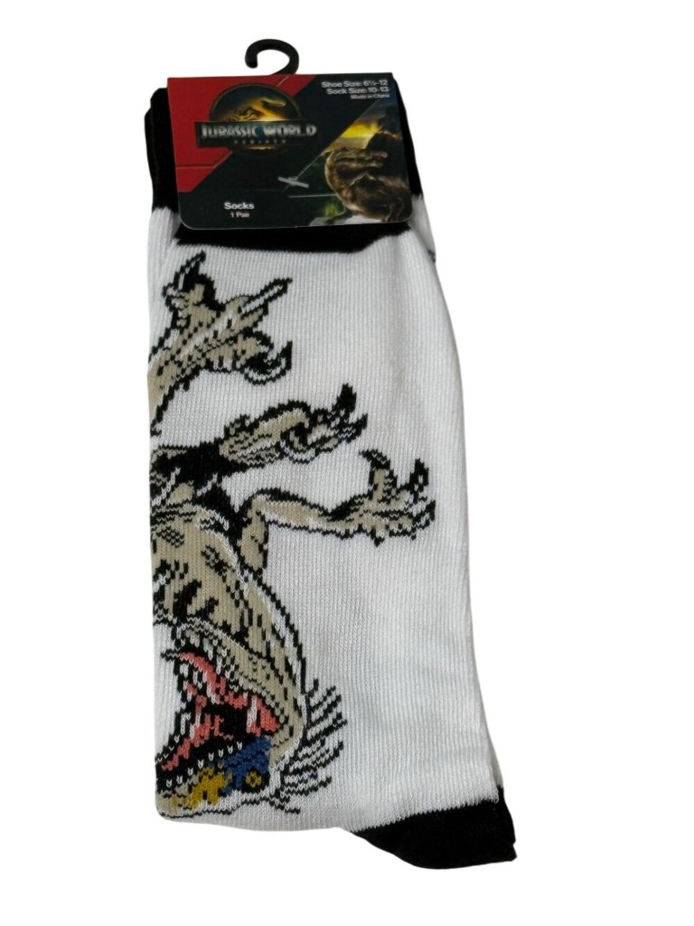 Jurassic World T Rex Crew Socks NWT